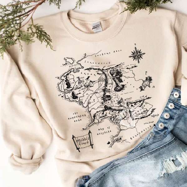 LOTR- Middle Earth Map ver 2 Sweatshirt