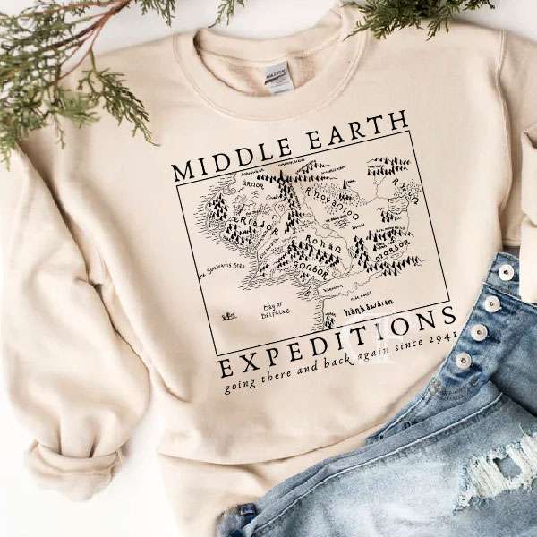 LOTR- Middle Earth Map Sweatshirt