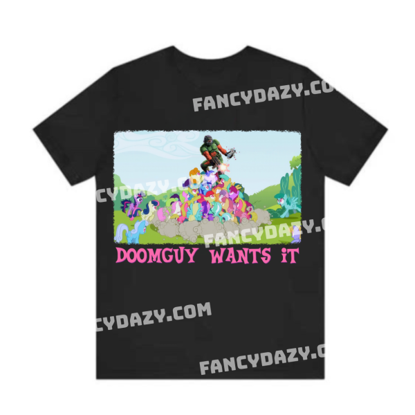 Doom x Pony Graphic Tee, Doomguy Wants It Funny Meme Top