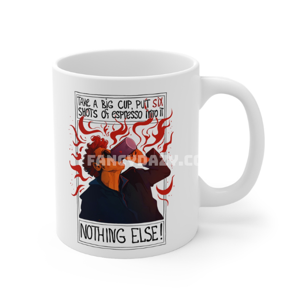 Crowley Six Shots Of Espresso, Good Omens Mug Crowley Six Shots Of Espresso, Good Omens Mug
