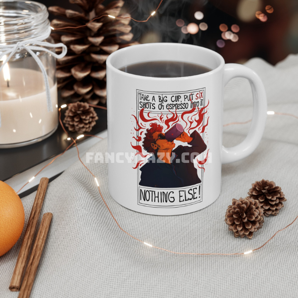 Crowley Six Shots Of Espresso, Good Omens Mug Crowley Six Shots Of Espresso, Good Omens Mug