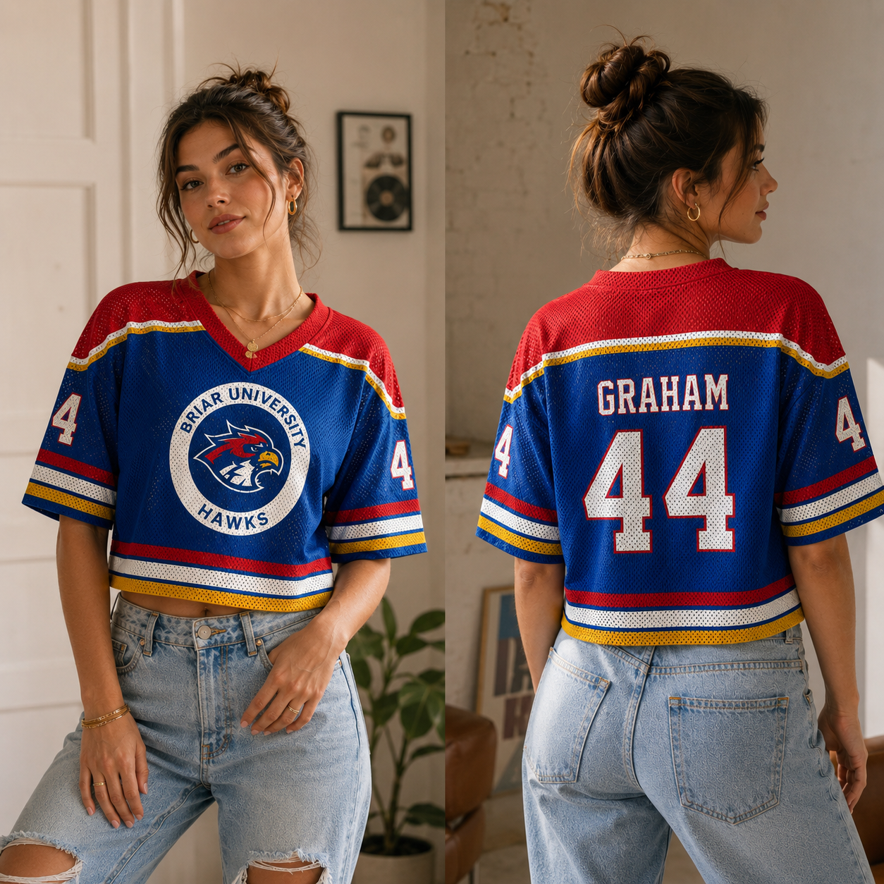 Off Campus Graham Garrett 44 CropTop Jersey Shirt Off Campus Graham Garrett 44 CropTop Jersey Shirt