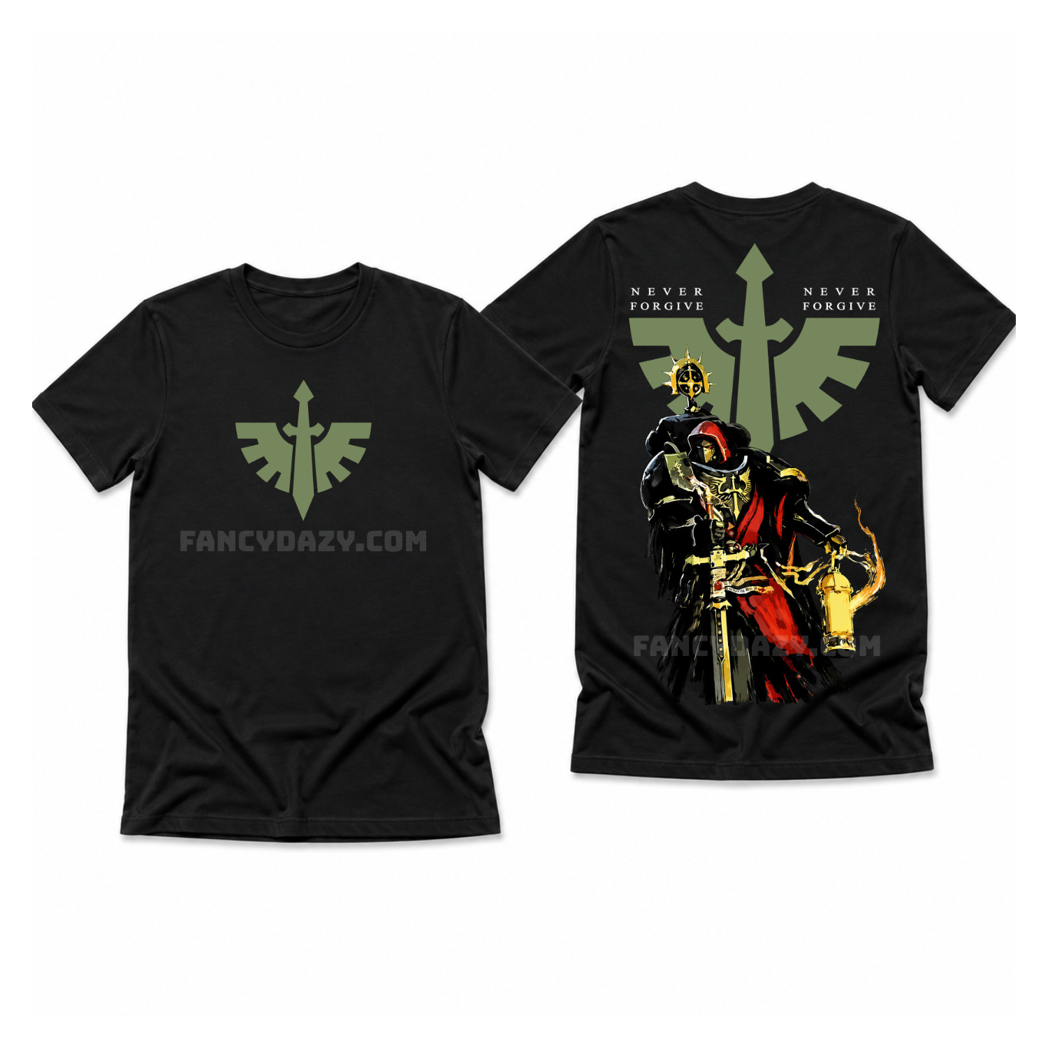 2 Sided – Warhammer 40K Dark Angels Never Forgive Shirt 2 Sided – Warhammer 40K Dark Angels Never Forgive Shirt