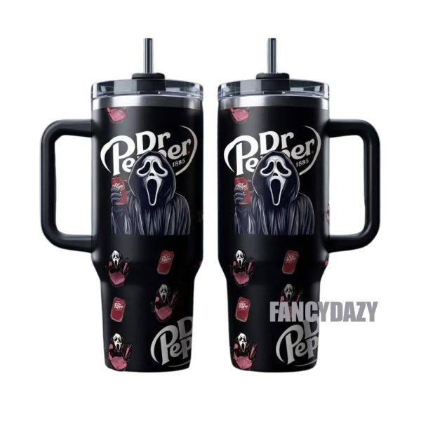 Dr Pepper Scream Ghostface Tumbler 40oz 1pc Dr Pepper Scream Ghostface Tumbler 40oz 1pc