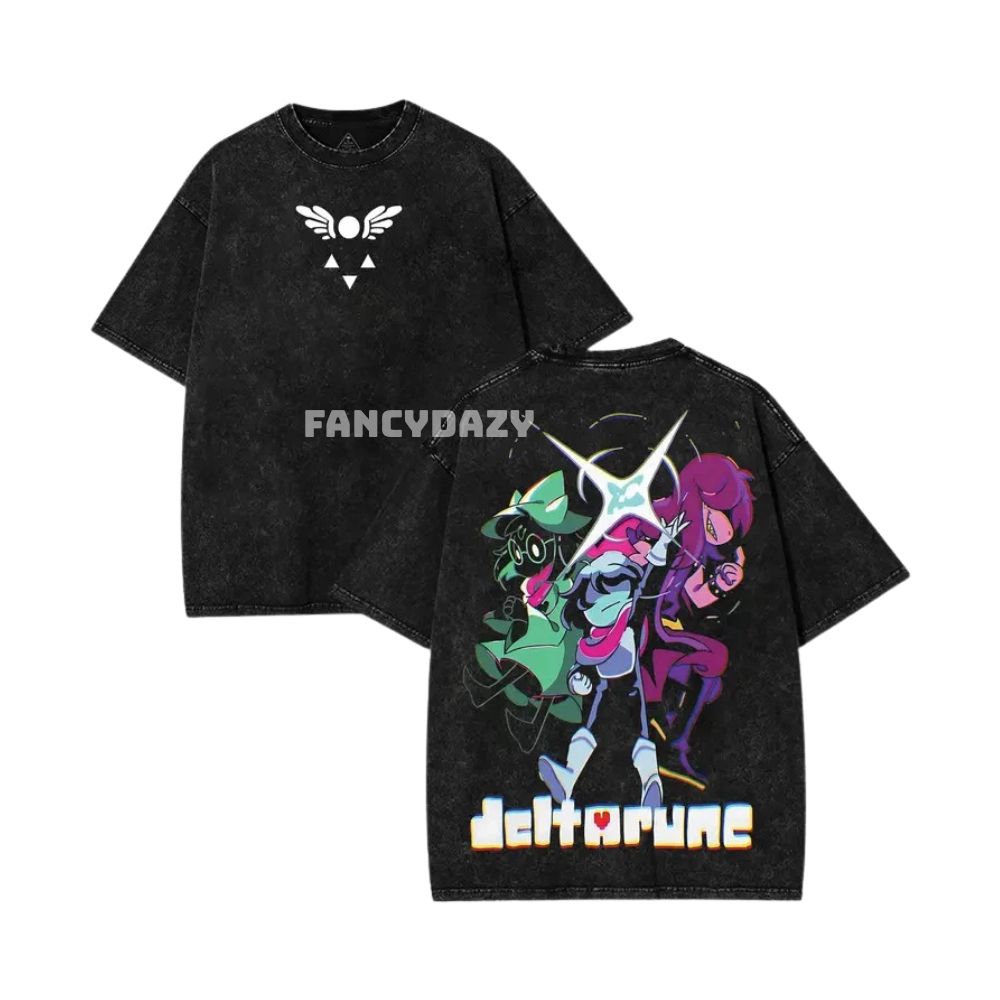 2 Sided – Deltarune Mineral Wash Shirt 2 Sided – Deltarune Mineral Wash Shirt