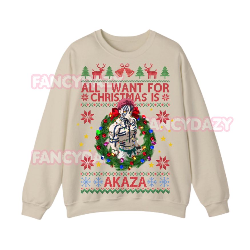All I Want For Christmas Is Akaza Sweatshirt All I Want For Christmas Is Akaza Sweatshirt
