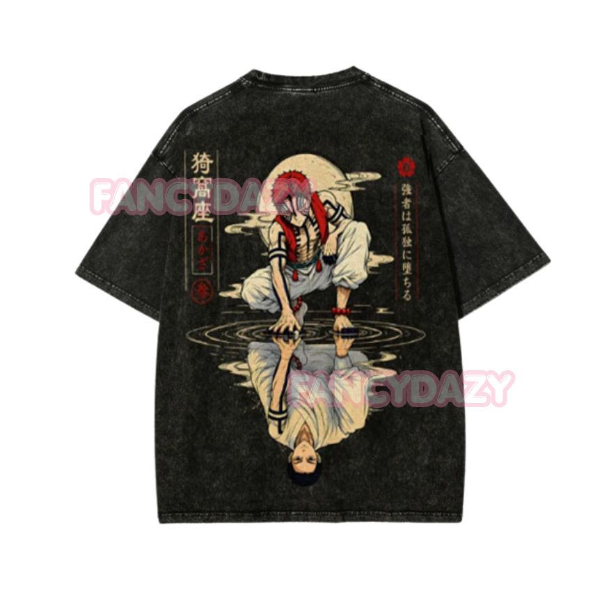 Demon Slayer Akaza Mineral Washed TShirt Demon Slayer Akaza Mineral Washed TShirt